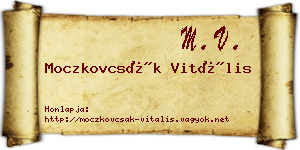 Moczkovcsák Vitális névjegykártya